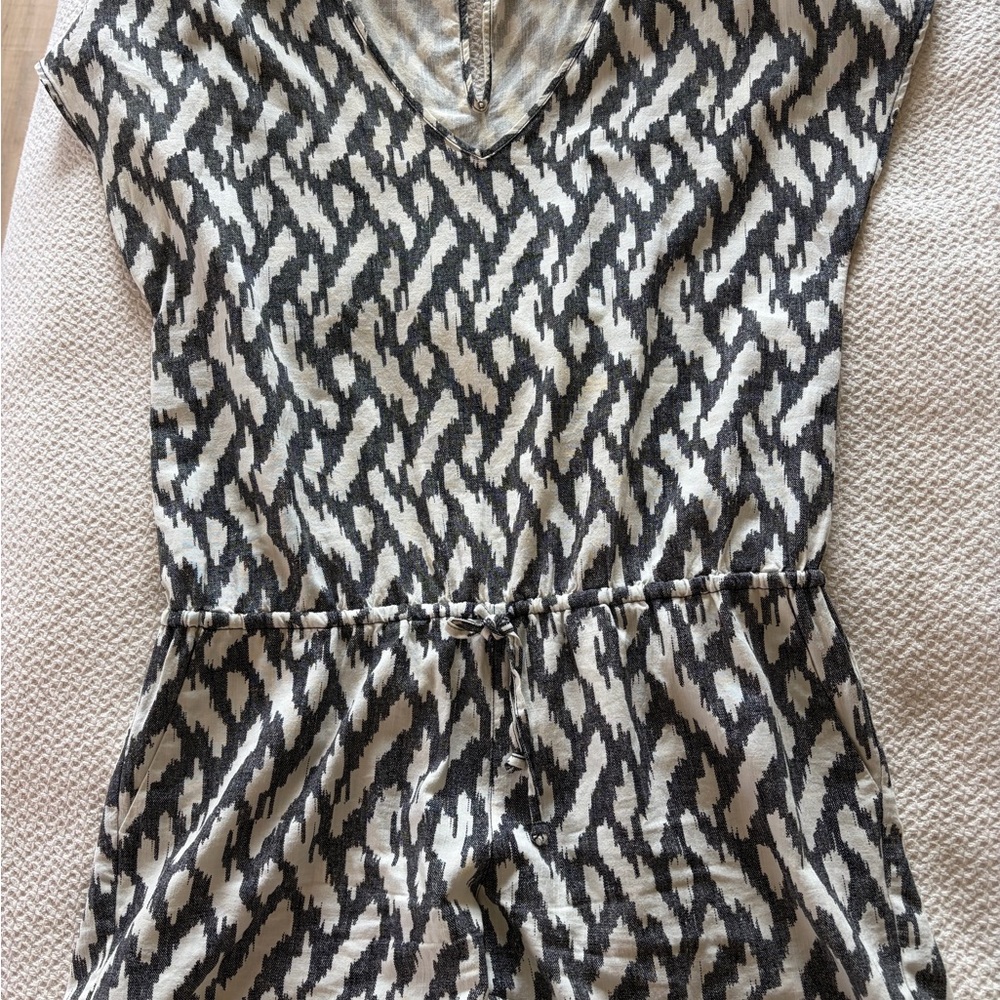 Black and Grey Patterned Romper